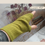 Mitenki Lniane Classic Zielona Oliwka z Kreszowanego Lnu