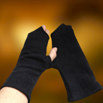 Gotyckie Czarne Lniane Mitenki od AYHEPI