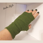 Mitenki Lniane Gotyckie Zielony Mech od AYHEPI