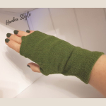 Mitenki Lniane Gotyckie Zielony Mech od AYHEPI