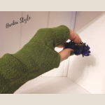 Mitenki Lniane Gotyckie Zielony Mech od AYHEPI