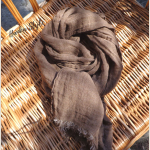 Lniany Szalik Brąz ze Zmiękczanego Lnu od Hanka Style