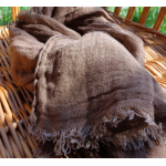 Lniany Szalik Brąz ze Zmiękczanego Lnu od Hanka Style