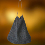 Torba Lniana Szydełkowa Granat i Niebieski od AYHEPI