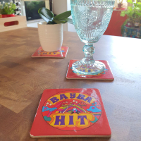 podkładka korkowa hippie, hippie cork coaster.