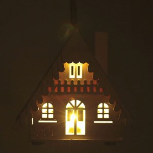 Biały Drewniany Domek Lampion