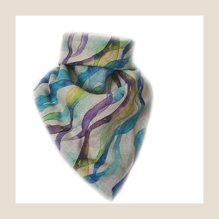 kolorowa lniana bandana, linen bandana.