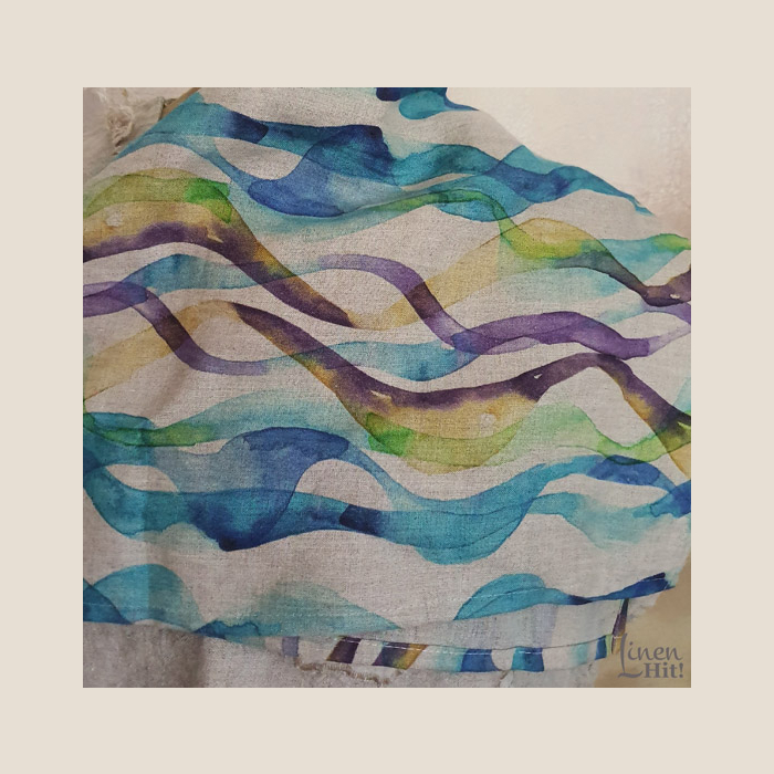 kolorowa lniana bandana, linen bandana.