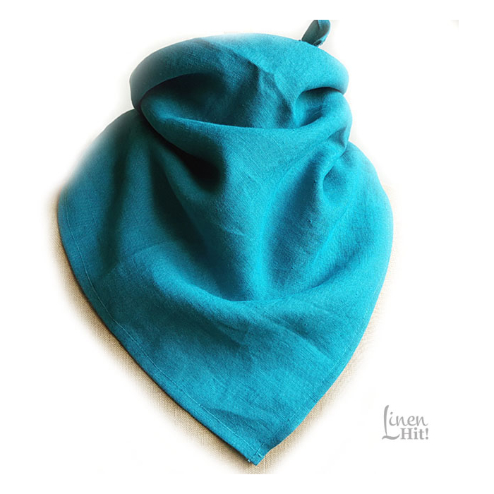 bandana lniana trójkątna, linen triangular bandana.