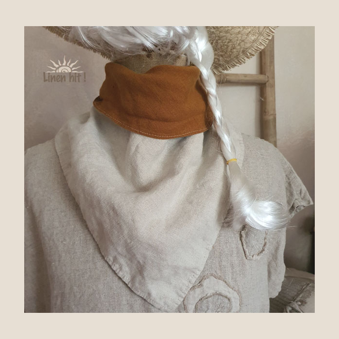 lniana chusta dwustronna linen bandana Double-sided