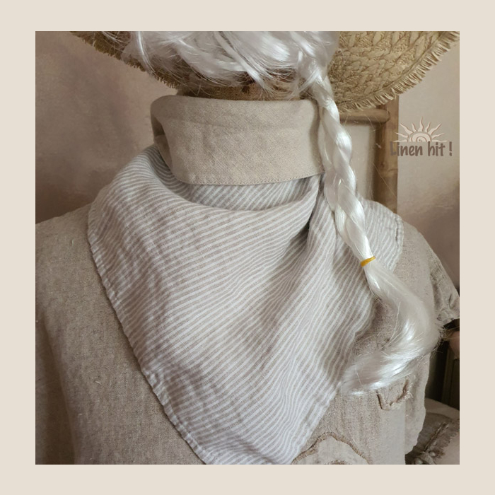 lniana chusta dwustronna linen bandana Double-sided