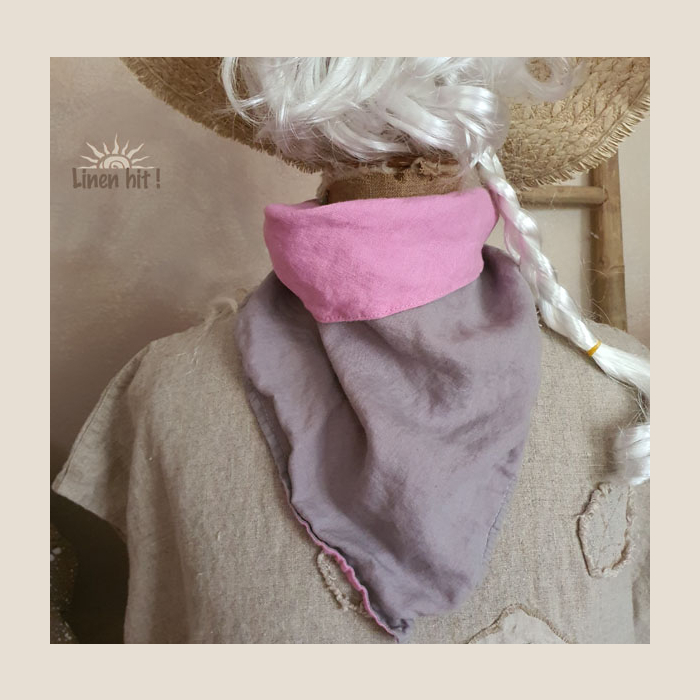 lniana chusta dwustronna linen bandana Double-sided