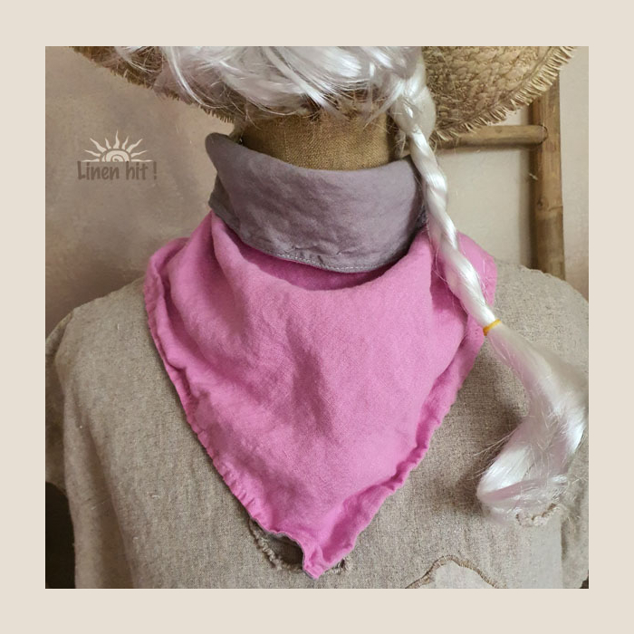 lniana chusta dwustronna linen bandana Double-sided