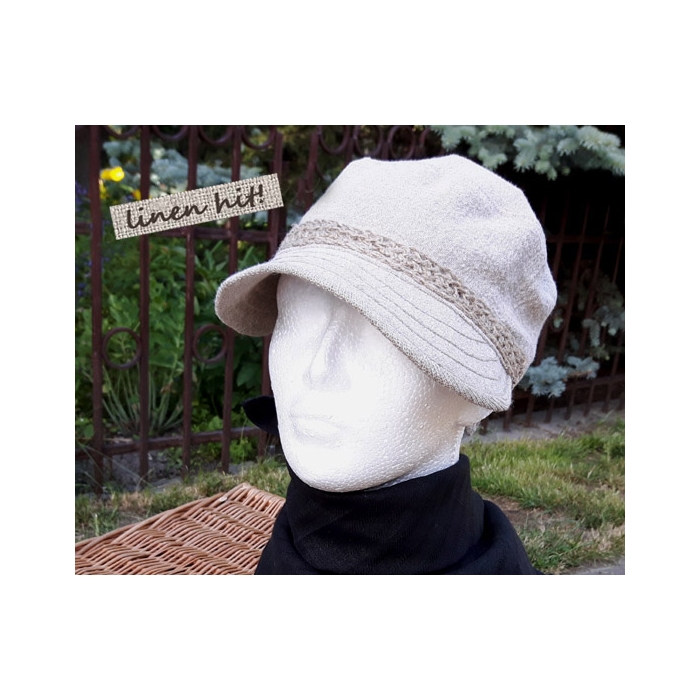 czapka lniana linen cap