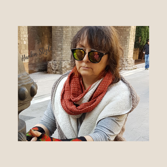 Lniany Komin Dwustronny w Kropki ze Zmiękczanego Lnu