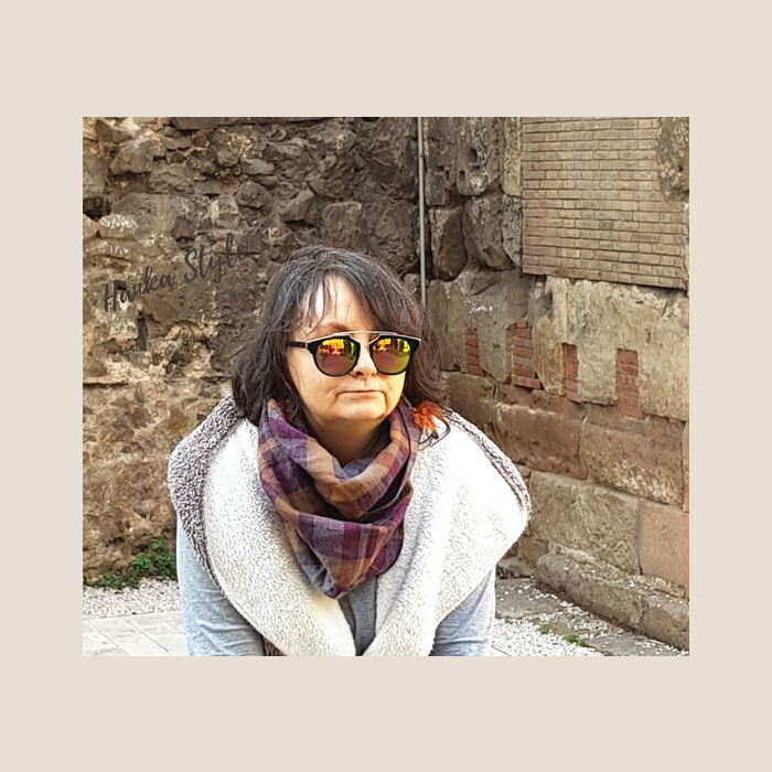 Lniany Komin w Kratkę ze Zmiękczanego Lnu od Hanka Style