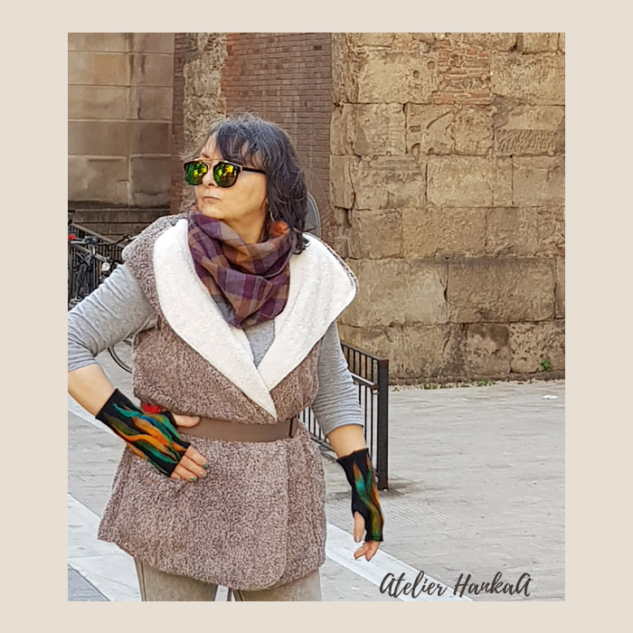 Lniany Komin w Kratkę ze Zmiękczanego Lnu od Hanka Style