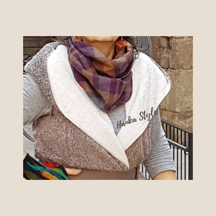 Lniany Komin w Kratkę ze Zmiękczanego Lnu od Hanka Style