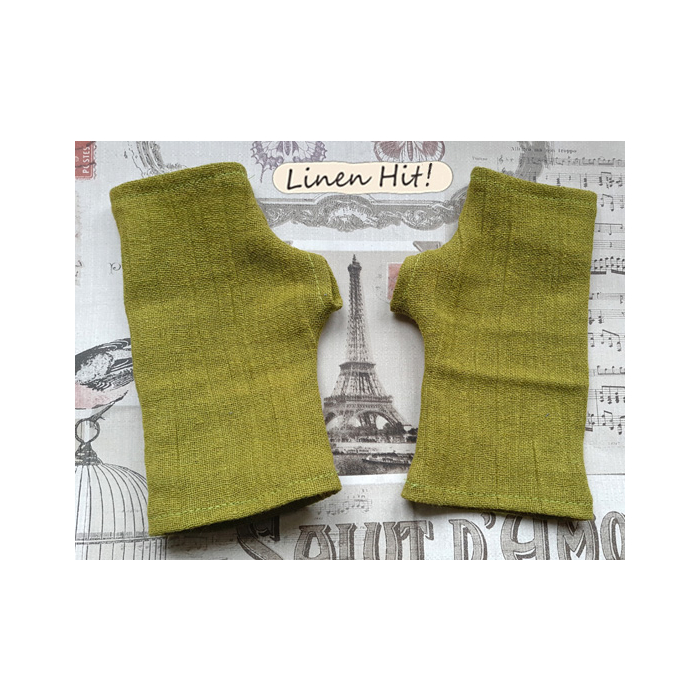 Mitenki Lniane Classic Zielona Oliwka