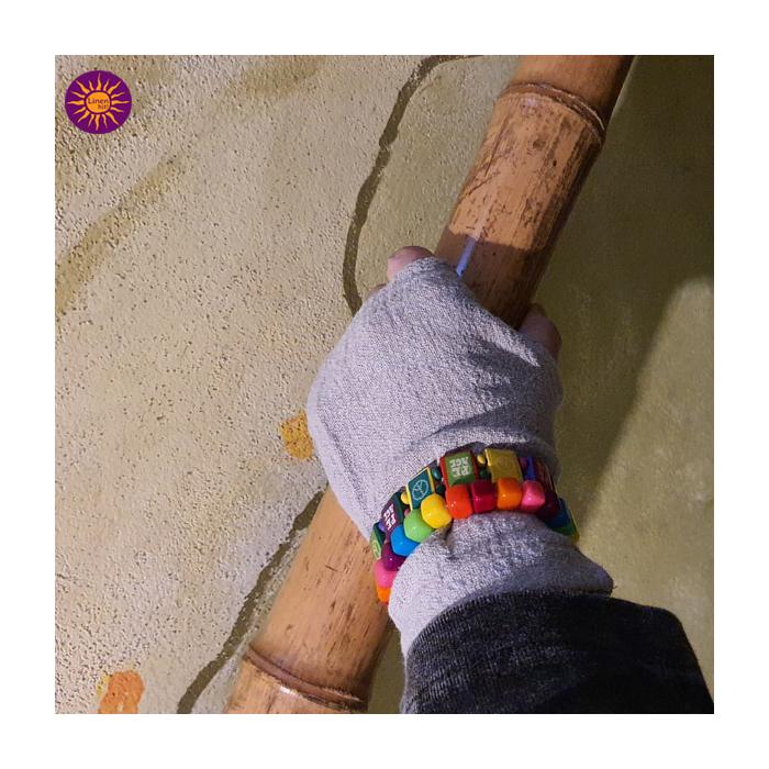 mitenki lniane, linen mittens.