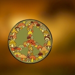 Pin Przypinka Hippie Pacyfa Grzybki