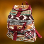 Plecak na Festiwale i Spacery Odcienie Bordo Hippie Boho