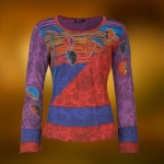 Bluzka Bawełniana z Długim Rękawem Fiolet Mushrooms L/XL