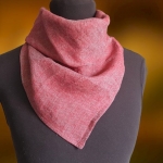 Bandana Lniana Karmazynowy Cienki Len