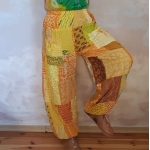 Spodnie Patchwork Haremki Odcienie Żółtego od Bayba Hit