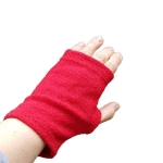 Mitenki Wełniane Czerwone Krótkie