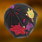 Czapka PIXIE Dwuwarstwowa Polarowa w Liście Klonu