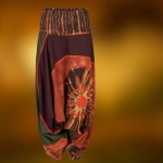 Spodnie Haremki Tie Dye Brąz Oliwka