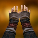 Ocieplacze Polarowe na Nadgarstki z Koronką Szarości