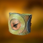 Bransoleta Skórzana Przydymione Trzy Wulkany Ręcznie Malowana