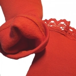 Ocieplacze na Nadgarstki Bawełniane z Czerwoną Koronką