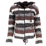 Kurtka Patchwork z Kapturem na Polarze