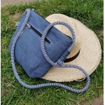 Torebka Lniana SIMPLE MINI Szary Blue