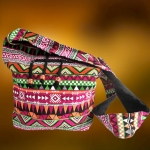Duża Torba Bawełniana Hippie Boho Różowy Wzór Cross Body