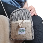 Torebka HEMP na Dokumenty Czarna Jodełka