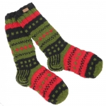 Skarpety Wełniane Khaki Ręcznie Robione r. 37-39