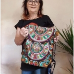 Plecak Damski Haftowany Czarny Hmong Snake Multi