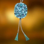 Naszyjnik Skórzany Błękity i Biel