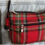 Torebka Lniana SIMPLE MINI Czerwona Kratka