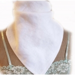 Bandana Apaszka Lniana Biała Zmiękczana