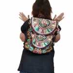 Plecak Damski Haftowany Czarny Hmong Snake Multi