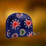 Boho Hippie Portmonetka na Bilon Portfelik Skórzany Granatowy