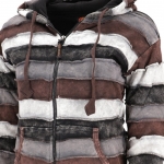 Kurtka Patchwork z Kapturem na Polarze