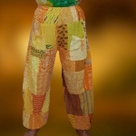 Spodnie Patchwork Haremki Odcienie Żółtego od Bayba Hit