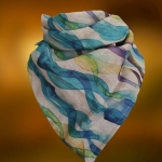 Apaszka Fale na Lnie Zmiękczana Len z Wiskozą