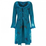 Narzutka Płaszcz Sukienka Morska z Koronką i Aplikacją